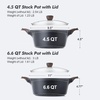 image:imageSENSARTE Ceramic Nonstick Stock Pot with Lid 4566 QT Soup Pot Set Casserole Pot Nontoxic Healthy Pasta Pot Large Cooking Pot Stew Pot Induction Compatible PFOA PFAS PTFE Free WhiteClassic Black