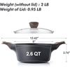 image:imageSENSARTE Ceramic Nonstick Stock Pot with Lid 4566 QT Soup Pot Set Casserole Pot Nontoxic Healthy Pasta Pot Large Cooking Pot Stew Pot Induction Compatible PFOA PFAS PTFE Free WhiteClassic Black