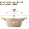 image:imageSENSARTE Ceramic Nonstick Stock Pot with Lid 4566 QT Soup Pot Set Casserole Pot Nontoxic Healthy Pasta Pot Large Cooking Pot Stew Pot Induction Compatible PFOA PFAS PTFE Free WhiteCeramic Taupe