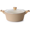 image:imageSENSARTE Ceramic Nonstick Stock Pot with Lid 4566 QT Soup Pot Set Casserole Pot Nontoxic Healthy Pasta Pot Large Cooking Pot Stew Pot Induction Compatible PFOA PFAS PTFE Free WhiteCeramic Taupe