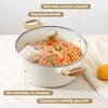 image:imageSENSARTE Ceramic Nonstick Stock Pot with Lid 4566 QT Soup Pot Set Casserole Pot Nontoxic Healthy Pasta Pot Large Cooking Pot Stew Pot Induction Compatible PFOA PFAS PTFE Free WhiteCeramic White
