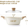 image:imageSENSARTE Ceramic Nonstick Stock Pot with Lid 4566 QT Soup Pot Set Casserole Pot Nontoxic Healthy Pasta Pot Large Cooking Pot Stew Pot Induction Compatible PFOA PFAS PTFE Free WhiteCeramic White