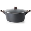 image:imageSENSARTE Ceramic Nonstick Stock Pot with Lid 4566 QT Soup Pot Set Casserole Pot Nontoxic Healthy Pasta Pot Large Cooking Pot Stew Pot Induction Compatible PFOA PFAS PTFE Free WhiteClassic Black