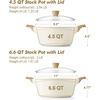 image:imageSENSARTE Ceramic Nonstick Stock Pot with Lid 4566 QT Soup Pot Set Casserole Pot Nontoxic Healthy Pasta Pot Large Cooking Pot Stew Pot Induction Compatible PFOA PFAS PTFE Free WhiteCeramic White