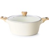 image:imageSENSARTE Ceramic Nonstick Stock Pot with Lid 4566 QT Soup Pot Set Casserole Pot Nontoxic Healthy Pasta Pot Large Cooking Pot Stew Pot Induction Compatible PFOA PFAS PTFE Free WhiteCeramic White