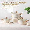 image:imageSENSARTE Ceramic Nonstick Stock Pot with Lid 4566 QT Soup Pot Set Casserole Pot Nontoxic Healthy Pasta Pot Large Cooking Pot Stew Pot Induction Compatible PFOA PFAS PTFE Free WhiteCeramic White