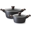 image:imageSENSARTE Ceramic Nonstick Stock Pot with Lid 4566 QT Soup Pot Set Casserole Pot Nontoxic Healthy Pasta Pot Large Cooking Pot Stew Pot Induction Compatible PFOA PFAS PTFE Free WhiteClassic Black