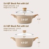image:imageSENSARTE Ceramic Nonstick Stock Pot with Lid 4566 QT Soup Pot Set Casserole Pot Nontoxic Healthy Pasta Pot Large Cooking Pot Stew Pot Induction Compatible PFOA PFAS PTFE Free WhiteCeramic Taupe