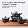 image:imageSENSARTE Ceramic Nonstick Stock Pot with Lid 4566 QT Soup Pot Set Casserole Pot Nontoxic Healthy Pasta Pot Large Cooking Pot Stew Pot Induction Compatible PFOA PFAS PTFE Free WhiteClassic Black