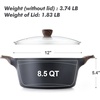 image:imageSENSARTE Ceramic Nonstick Stock Pot with Lid 4566 QT Soup Pot Set Casserole Pot Nontoxic Healthy Pasta Pot Large Cooking Pot Stew Pot Induction Compatible PFOA PFAS PTFE Free WhiteClassic Black
