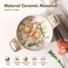 image:imageSENSARTE Ceramic Nonstick Stock Pot with Lid 4566 QT Soup Pot Set Casserole Pot Nontoxic Healthy Pasta Pot Large Cooking Pot Stew Pot Induction Compatible PFOA PFAS PTFE Free WhiteCeramic Taupe