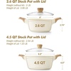 image:imageSENSARTE Ceramic Nonstick Stock Pot with Lid 4566 QT Soup Pot Set Casserole Pot Nontoxic Healthy Pasta Pot Large Cooking Pot Stew Pot Induction Compatible PFOA PFAS PTFE Free WhiteCeramic White