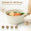 image:imageSENSARTE Ceramic Nonstick Stock Pot with Lid 4566 QT Soup Pot Set Casserole Pot Nontoxic Healthy Pasta Pot Large Cooking Pot Stew Pot Induction Compatible PFOA PFAS PTFE Free WhiteCeramic White