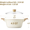 image:imageSENSARTE Ceramic Nonstick Stock Pot with Lid 4566 QT Soup Pot Set Casserole Pot Nontoxic Healthy Pasta Pot Large Cooking Pot Stew Pot Induction Compatible PFOA PFAS PTFE Free WhiteCeramic White