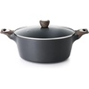 image:imageSENSARTE Ceramic Nonstick Stock Pot with Lid 4566 QT Soup Pot Set Casserole Pot Nontoxic Healthy Pasta Pot Large Cooking Pot Stew Pot Induction Compatible PFOA PFAS PTFE Free WhiteClassic Black