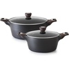 image:imageSENSARTE Ceramic Nonstick Stock Pot with Lid 4566 QT Soup Pot Set Casserole Pot Nontoxic Healthy Pasta Pot Large Cooking Pot Stew Pot Induction Compatible PFOA PFAS PTFE Free WhiteClassic Black