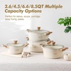 image:imageSENSARTE Ceramic Nonstick Stock Pot with Lid 4566 QT Soup Pot Set Casserole Pot Nontoxic Healthy Pasta Pot Large Cooking Pot Stew Pot Induction Compatible PFOA PFAS PTFE Free WhiteCeramic White