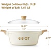 image:imageSENSARTE Ceramic Nonstick Stock Pot with Lid 4566 QT Soup Pot Set Casserole Pot Nontoxic Healthy Pasta Pot Large Cooking Pot Stew Pot Induction Compatible PFOA PFAS PTFE Free WhiteCeramic White