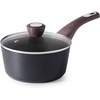image:imageSENSARTE Ceramic Nonstick Sauce Pan with Lid 15 Quart Small Saucepan Cooking Pot with Stay Cool Handle Non toxic Kitchen Sauce Pot Non stick Saucier Pan Induction Pot PFOA PTFE PFAS PFOA FreeClassic Black