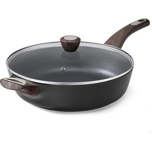 image:imageSENSARTE Ceramic Nonstick Frying Pan Skillet with Lid 12 Inch Large Deep Frying Pan 5 QT Saute Pan Induction Pan Healthy Non Toxic Cooking Pan with Helper Handle PFOA PFAS PTFE FreeClassic Black