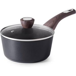 image:imageSENSARTE Ceramic Nonstick Sauce Pan with Lid 15 Quart Small Saucepan Cooking Pot with Stay Cool Handle Non toxic Kitchen Sauce Pot Non stick Saucier Pan Induction Pot PFOA PTFE PFAS PFOA FreeClassic Black