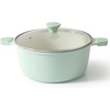 image:imageSENSARTE Ceramic Nonstick Stock Pot with Lid 45 Quart Induction Cooking Pot with Tempered Glass Lid Stew Pot for Soup and Oatmeal Pasta Casserole PFOA PFAS PTFE Free Creamy WhiteMint Green