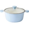 image:imageSENSARTE Ceramic Nonstick Stock Pot with Lid 45 Quart Induction Cooking Pot with Tempered Glass Lid Stew Pot for Soup and Oatmeal Pasta Casserole PFOA PFAS PTFE Free Creamy WhiteBlue