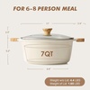 image:imageSENSARTE Ceramic Nonstick Stock Pot with Lid 45 Quart Induction Cooking Pot with Tempered Glass Lid Stew Pot for Soup and Oatmeal Pasta Casserole PFOA PFAS PTFE Free Creamy WhiteAntique White