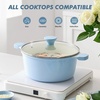 image:imageSENSARTE Ceramic Nonstick Stock Pot with Lid 45 Quart Induction Cooking Pot with Tempered Glass Lid Stew Pot for Soup and Oatmeal Pasta Casserole PFOA PFAS PTFE Free Creamy WhiteGlacer Blue