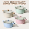 image:imageSENSARTE Ceramic Nonstick Stock Pot with Lid 45 Quart Induction Cooking Pot with Tempered Glass Lid Stew Pot for Soup and Oatmeal Pasta Casserole PFOA PFAS PTFE Free Creamy WhiteAntique White