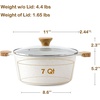 image:imageSENSARTE Ceramic Nonstick Stock Pot with Lid 45 Quart Induction Cooking Pot with Tempered Glass Lid Stew Pot for Soup and Oatmeal Pasta Casserole PFOA PFAS PTFE Free Creamy WhiteWhite