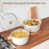image:imageSENSARTE Ceramic Nonstick Stock Pot with Lid 45 Quart Induction Cooking Pot with Tempered Glass Lid Stew Pot for Soup and Oatmeal Pasta Casserole PFOA PFAS PTFE Free Creamy WhiteWhite