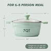 image:imageSENSARTE Ceramic Nonstick Stock Pot with Lid 45 Quart Induction Cooking Pot with Tempered Glass Lid Stew Pot for Soup and Oatmeal Pasta Casserole PFOA PFAS PTFE Free Creamy WhiteMint Green