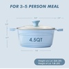 image:imageSENSARTE Ceramic Nonstick Stock Pot with Lid 45 Quart Induction Cooking Pot with Tempered Glass Lid Stew Pot for Soup and Oatmeal Pasta Casserole PFOA PFAS PTFE Free Creamy WhiteBlue