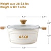 image:imageSENSARTE Ceramic Nonstick Stock Pot with Lid 45 Quart Induction Cooking Pot with Tempered Glass Lid Stew Pot for Soup and Oatmeal Pasta Casserole PFOA PFAS PTFE Free Creamy WhiteWhite