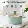 image:imageSENSARTE Ceramic Nonstick Stock Pot with Lid 45 Quart Induction Cooking Pot with Tempered Glass Lid Stew Pot for Soup and Oatmeal Pasta Casserole PFOA PFAS PTFE Free Creamy WhiteMint Green