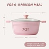 image:imageSENSARTE Ceramic Nonstick Stock Pot with Lid 45 Quart Induction Cooking Pot with Tempered Glass Lid Stew Pot for Soup and Oatmeal Pasta Casserole PFOA PFAS PTFE Free Creamy WhiteSakura Pink