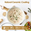 image:imageSENSARTE Ceramic Nonstick Stock Pot with Lid 45 Quart Induction Cooking Pot with Tempered Glass Lid Stew Pot for Soup and Oatmeal Pasta Casserole PFOA PFAS PTFE Free Creamy WhiteWhite