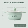 image:imageSENSARTE Ceramic Nonstick Stock Pot with Lid 45 Quart Induction Cooking Pot with Tempered Glass Lid Stew Pot for Soup and Oatmeal Pasta Casserole PFOA PFAS PTFE Free Creamy WhiteMint Green
