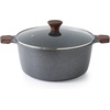 image:imageSENSARTE Ceramic Nonstick Stock Pot with Lid 45 Quart Induction Cooking Pot with Tempered Glass Lid Stew Pot for Soup and Oatmeal Pasta Casserole PFOA PFAS PTFE Free Creamy WhiteGray