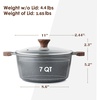 image:imageSENSARTE Ceramic Nonstick Stock Pot with Lid 45 Quart Induction Cooking Pot with Tempered Glass Lid Stew Pot for Soup and Oatmeal Pasta Casserole PFOA PFAS PTFE Free Creamy WhiteGray