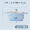 image:imageSENSARTE Ceramic Nonstick Stock Pot with Lid 45 Quart Induction Cooking Pot with Tempered Glass Lid Stew Pot for Soup and Oatmeal Pasta Casserole PFOA PFAS PTFE Free Creamy WhiteGlacer Blue