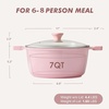 image:imageSENSARTE Ceramic Nonstick Stock Pot with Lid 45 Quart Induction Cooking Pot with Tempered Glass Lid Stew Pot for Soup and Oatmeal Pasta Casserole PFOA PFAS PTFE Free Creamy WhiteSakura Pink