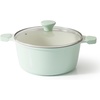 image:imageSENSARTE Ceramic Nonstick Stock Pot with Lid 45 Quart Induction Cooking Pot with Tempered Glass Lid Stew Pot for Soup and Oatmeal Pasta Casserole PFOA PFAS PTFE Free Creamy WhiteMint Green