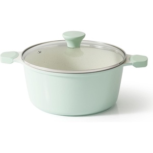 image:imageSENSARTE Ceramic Nonstick Stock Pot with Lid 45 Quart Induction Cooking Pot with Tempered Glass Lid Stew Pot for Soup and Oatmeal Pasta Casserole PFOA PFAS PTFE Free Creamy WhiteMint Green