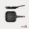 image:imageSENSARTE Nonstick Grill Pan with Lid Grill Pan for Stove Tops Versatile Griddle with Pour Spouts Square Big Cooking Surface Durable Skillet Indoor amp Outdoor Grilling PFOA Free 95 InchClassic Black