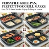 image:imageSENSARTE Nonstick Grill Pan with Lid Grill Pan for Stove Tops Versatile Griddle with Pour Spouts Square Big Cooking Surface Durable Skillet Indoor amp Outdoor Grilling PFOA Free 95 InchGray Granite3 Section