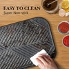 image:imageSENSARTE Nonstick Grill Pan with Lid Grill Pan for Stove Tops Versatile Griddle with Pour Spouts Square Big Cooking Surface Durable Skillet Indoor amp Outdoor Grilling PFOA Free 95 InchClassic Black
