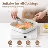image:imageSENSARTE Nonstick Grill Pan with Lid Grill Pan for Stove Tops Versatile Griddle with Pour Spouts Square Big Cooking Surface Durable Skillet Indoor amp Outdoor Grilling PFOA Free 95 InchWhite Ceramic