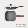 image:imageSENSARTE Nonstick Grill Pan with Lid Grill Pan for Stove Tops Versatile Griddle with Pour Spouts Square Big Cooking Surface Durable Skillet Indoor amp Outdoor Grilling PFOA Free 95 InchGray Granite